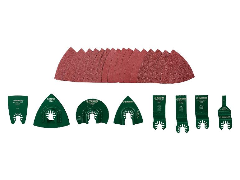 Papier abrasif et accessoires Parkside pour outil multifonction.