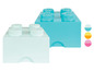 Deux boîtes de rangement LEGO, une bleue et une bleu clair.