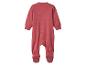 Grenouillère bébé rouge chiné à manches longues et pieds intégrés.