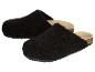 Chaussons d'hiver noirs avec doublure en fausse fourrure et semelle en liège