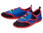 Chaussures aquatiques bleues pour enfants avec motif de super-héros et semelle rouge