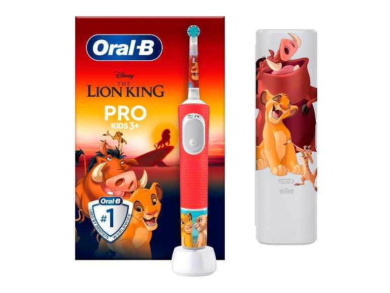 Brosse à dents électrique pour enfants sur le thème du Roi Lion avec étui de voyage.