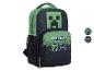 Sac à dos Minecraft : Creeper et personnages pixelisés.
