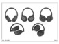 Différents types de casques sans fil noirs.