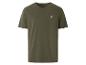 T-shirt vert olive à motif palmier.