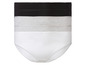 Un lot de trois culottes pour femmes en blanc, gris et noir.