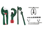 Ensemble d'outils Parkside pour tubes : coupe-tubes, cintreuse et presse.