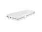 Matelas à ressorts blancs avec capitonnage.