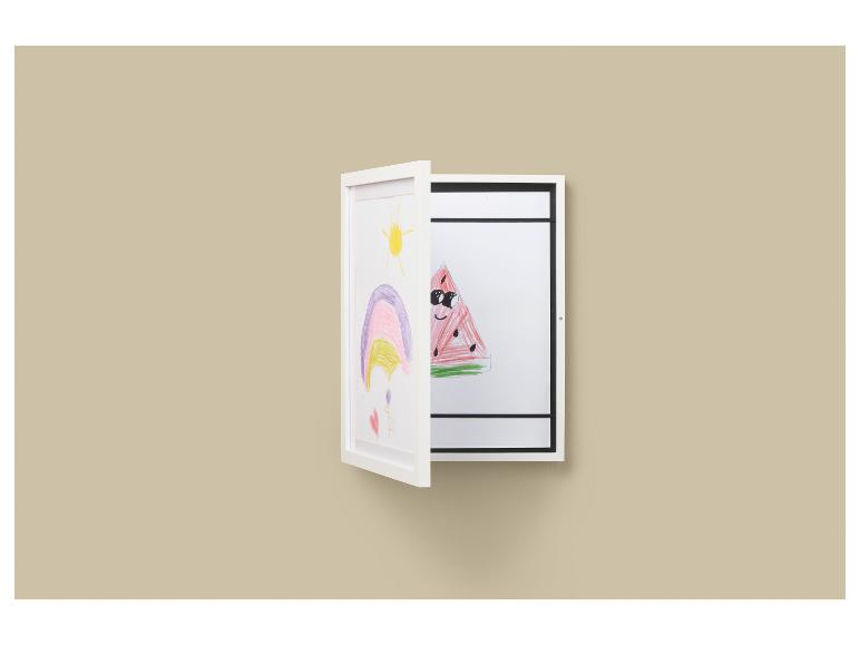 Cadre d'art enfantin blanc ouvert avec dessins d'arc-en-ciel et de pastèque