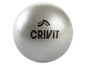 Un ballon de fitness argenté avec le logo Crivit.