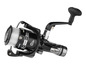 Un moulinet Rockfish noir avec une ligne blanche.
