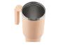 Mug thermique beige avec anse et intérieur métallique