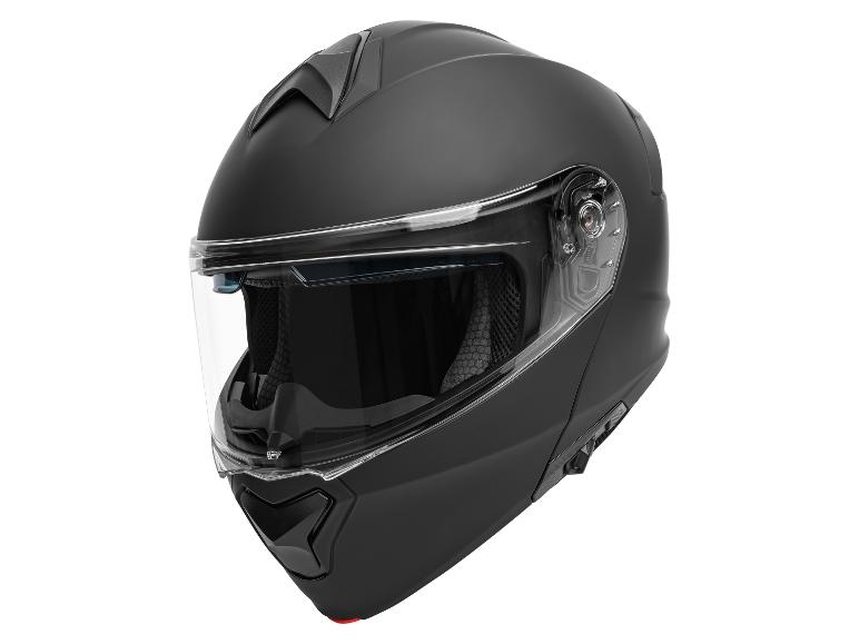 Casque de moto noir mat avec visière transparente