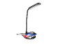 Lampe de bureau moderne avec chargeur sans fil pour téléphone.