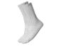 Paire de chaussettes de sport blanches avec des motifs gris et des détails texturés.