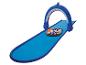 Toboggan aquatique gonflable avec arche de requin et planche gonflable.