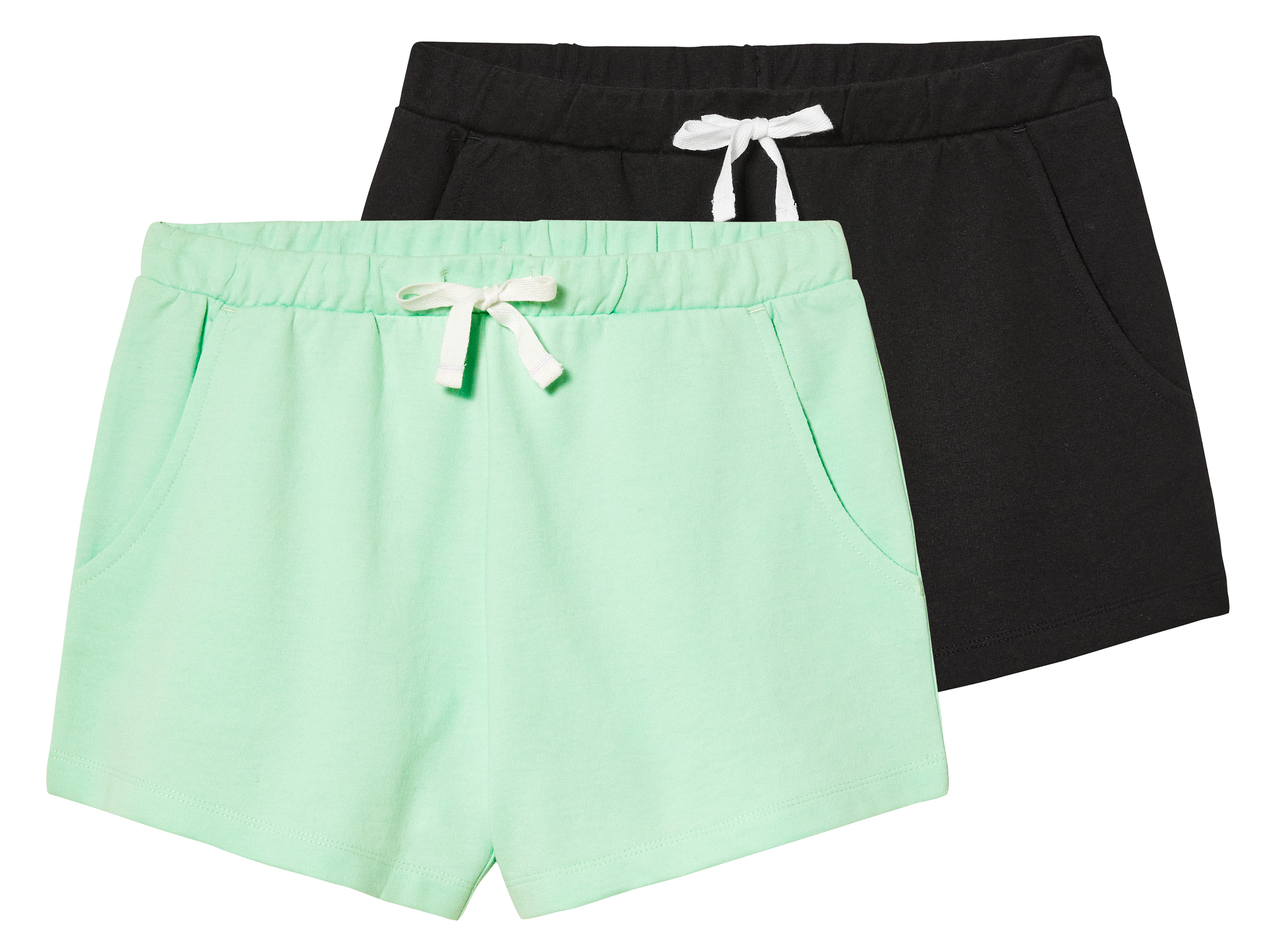 pepperts!® Lot de 2 shorts molletonnés fille (noir/menthe)