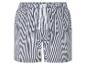 Shorts rayés bleu marine et blanc pour homme.