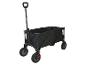 Chariot de transport pliable noir avec quatre roues.