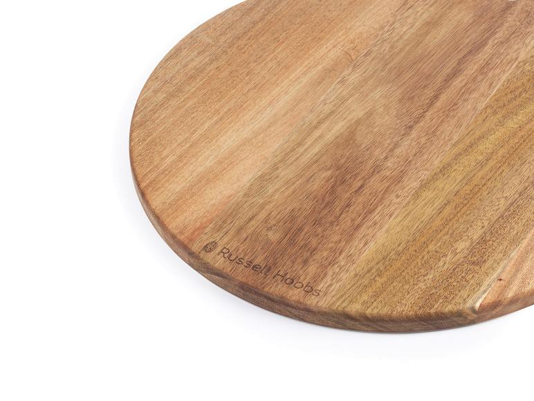 Planche à découper ronde en bois Russell Hobbs.