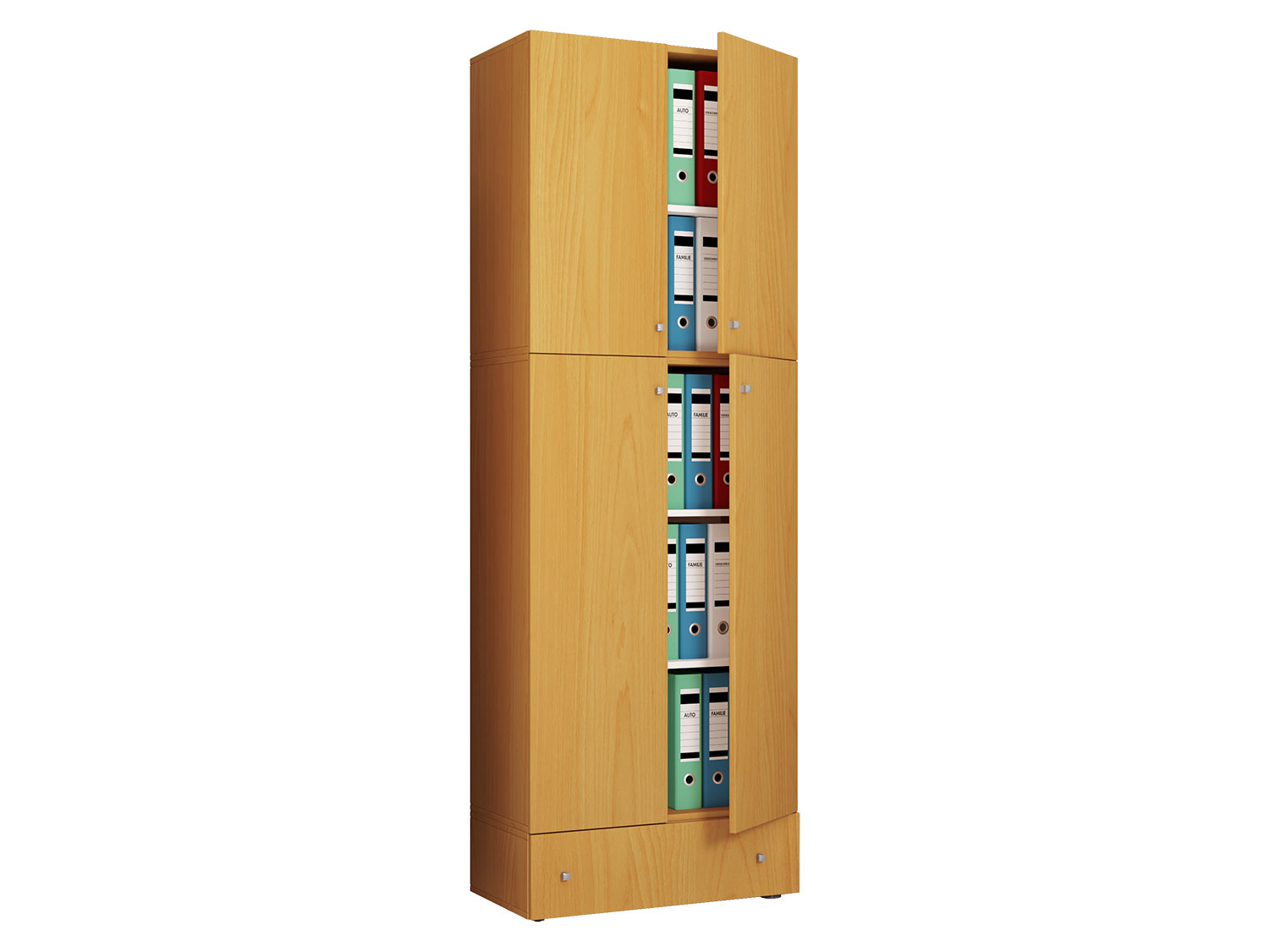 Armoire de bureau Lona (Portes battantes avec tiroir, XXl, imitation hêtre)