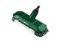 Brosse de lavage verte Parkside avec poils blancs et gris et raccord de tuyau noir.