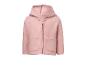 Veste polaire rose à capuche pour enfants avec fermeture éclair et poches.