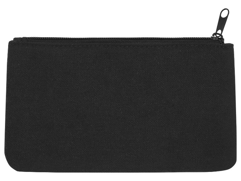 Trousse noire en tissu avec fermeture éclair