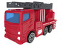 Un camion de pompiers rouge avec une échelle