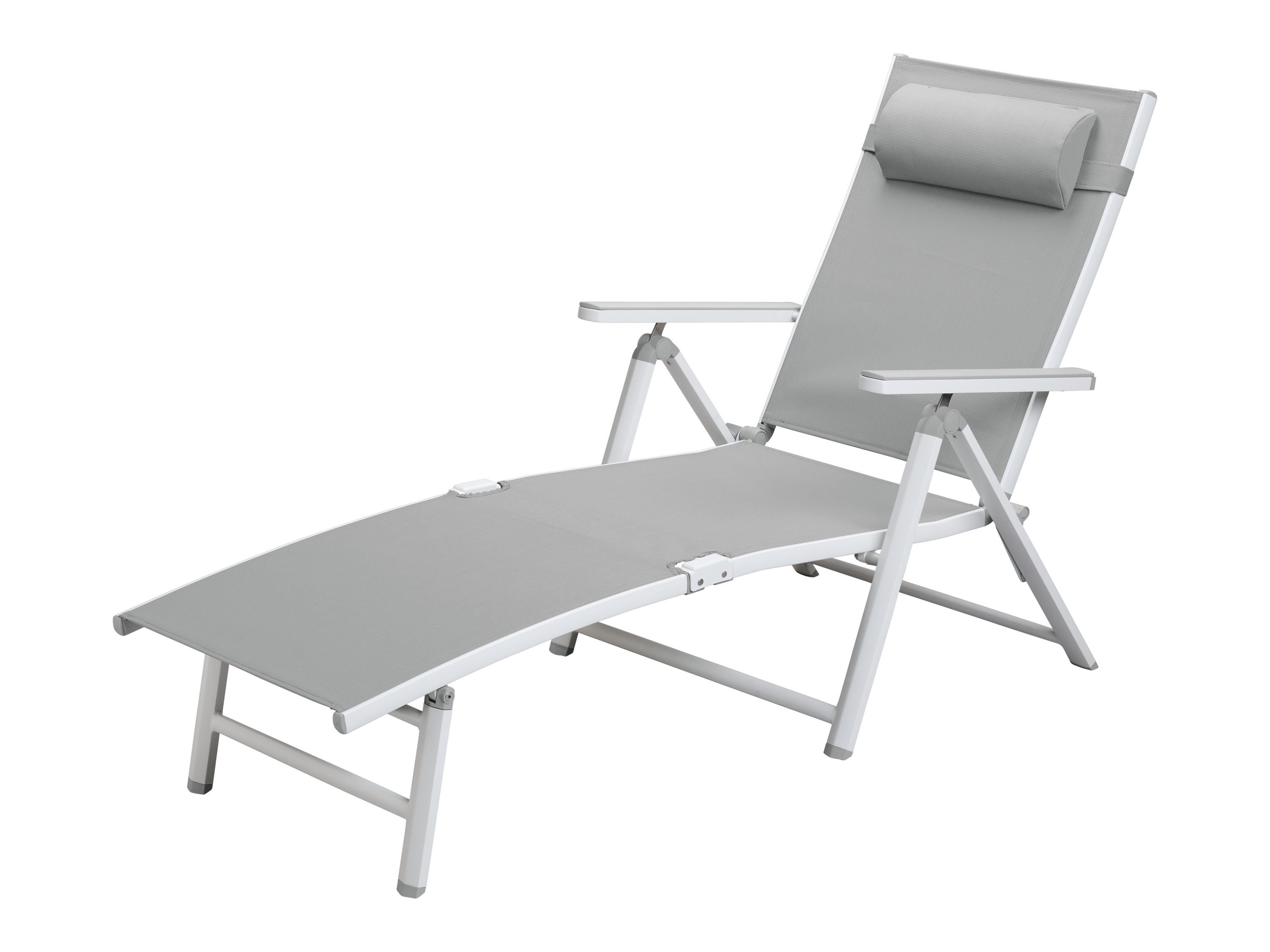 LIVARNO home Chaise longue en aluminium Houston, blanc/gris clair