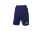 Shorts de sport Lidl Trek bleus marine avec cordon rouge.