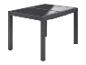 Table de jardin grise avec plateau en verre