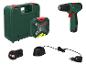 Kit de perceuse-visseuse sans fil avec deux batteries, chargeur, embouts et coffret