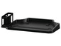 Un support de console noir avec un porte-gobelet.