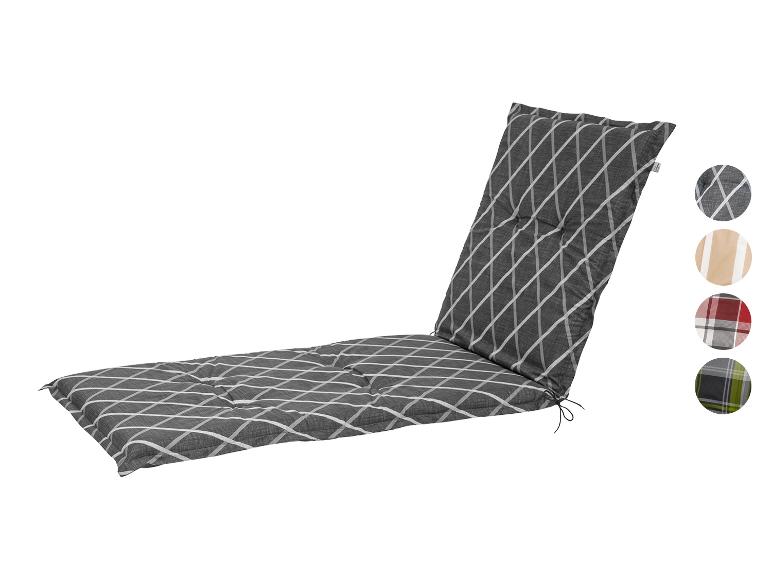 Coussin de chaise longue gris à motif losange.