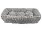 Lit gris et doux pour animaux de compagnie avec motif en relief.