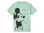 T-shirt vert pâle avec Mickey Mouse dessiné, style iconique.
