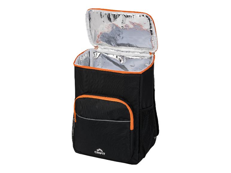 Sac à dos isotherme Crivit avec le haut ouvert.