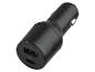 Chargeur de voiture noir avec ports USB-C et USB-A de la marque TRONIX.
