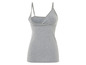 Un soutien-gorge d'allaitement gris avec des bretelles fines.
