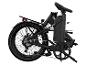 Vélo électrique pliant noir avec logo Crivit et composants Shimano.