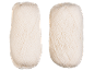 Deux pelotes de fil blanc sur fond noir