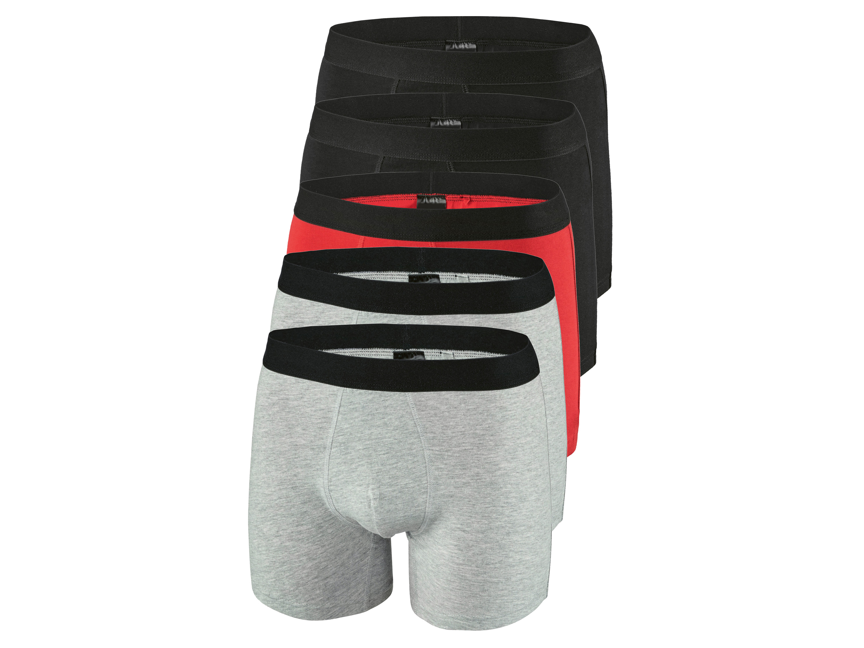 PARKSIDE® Lot de 5 boxers homme (noir/gris/rouge, M)