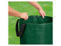 Un sac de jardin vert avec des poignées, idéal pour collecter les déchets de jardin.
