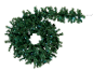 Guirlande de Noël verte avec lumières blanches, en forme de six, sur fond noir.