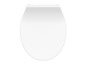 Un abattant de toilette blanc