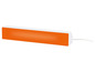 Lampe blanche avec un panneau lumineux orange.