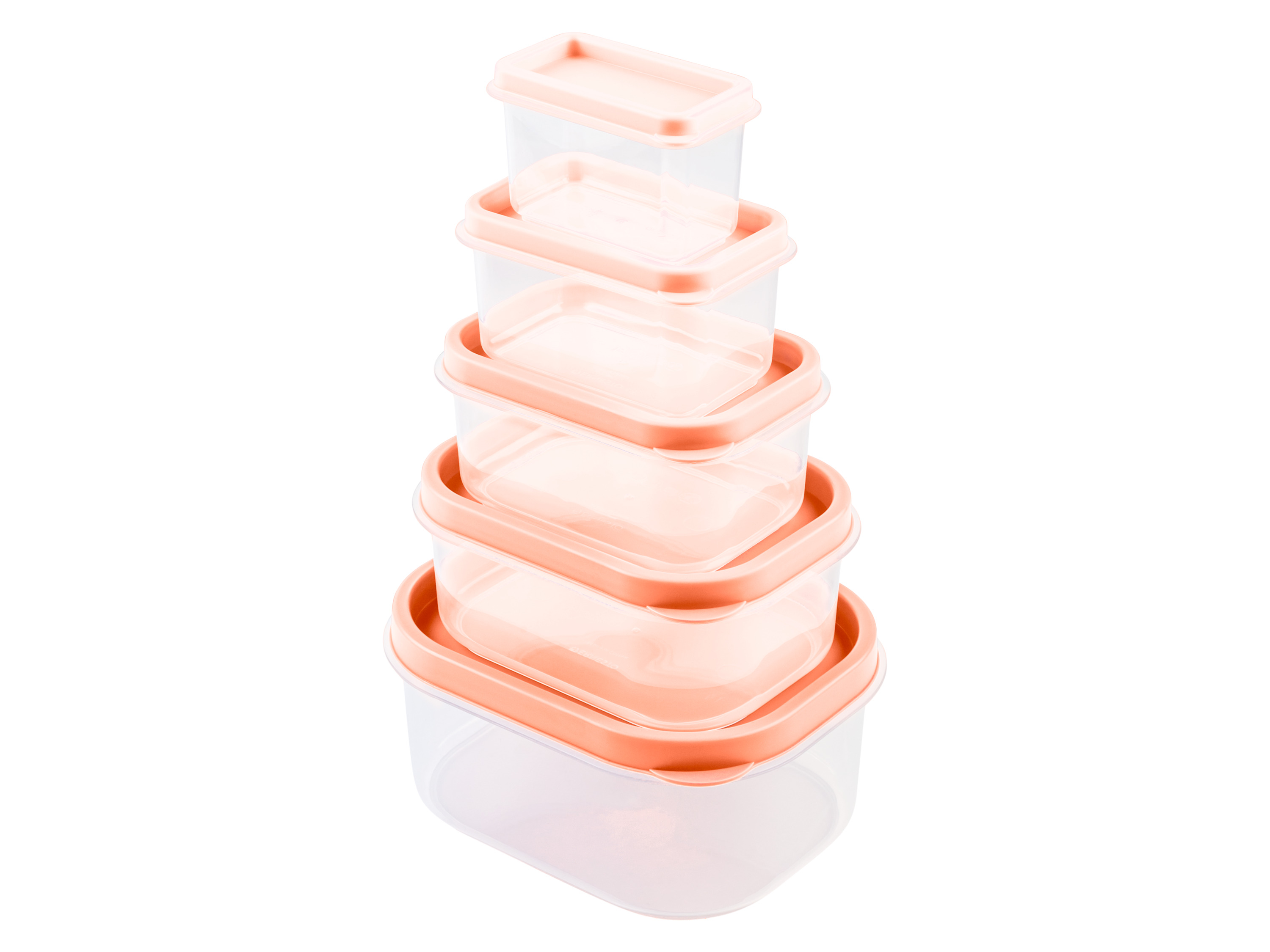 LIVARNO home Lot de 5 boîtes de conservation (rectangulaire, orange)