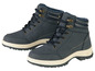 Deux paires de bottes bleu marine à lacets.