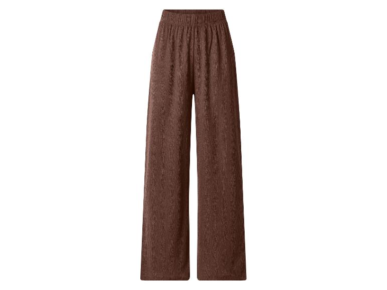 Pantalon large marron avec taille élastique